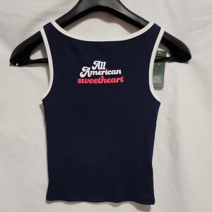 Wild Fable Navy and White Tank Top